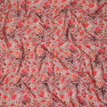Pink Floral Pure Silk Crepe Fabric 110cm - 1087344