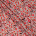 Pink Floral Pure Silk Crepe Fabric 110cm - 1087344