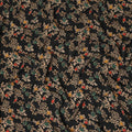 Black Floral Pure Silk Crepe Fabric 110cm - 1087375