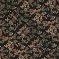 Black Floral Pure Silk Crepe Fabric 110cm - 1087375