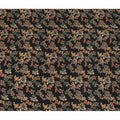 Black Floral Pure Silk Crepe Fabric 110cm - 1087375