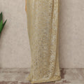 Golden Beige Premium French Metallic Chantilly Saree Lace With Stonework 5.5 Mtrs 110 Cms Width France-D27780