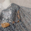 Silver French Chantilly Lace Saree | Regal