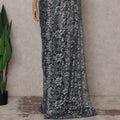 Silver French Chantilly Lace Saree | Regal