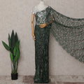 Green French Chantilly Lace Saree | Regal