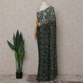 Green French Chantilly Lace Saree | Regal