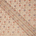 Beige Multicolor Floral Design Viscose Fabric with Metallic Detailing, 110 Cms Width, India-D24799