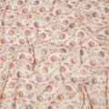 Beige Multicolor Floral Design Viscose Fabric with Metallic Detailing, 110 Cms Width, India-D24794