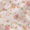 Light Pink Multicolor Floral Design Viscose Fabric with Metallic Detailing, 110 Cms Width, India-D24798