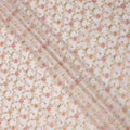 Light Pink Multicolor Floral Design Viscose Fabric with Metallic Detailing, 110 Cms Width, India-D24798