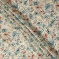 Cream Beige Watercolor Floral Printed Viscose Crepe Fabric Soft Lightweight Flowing Botanical Flower Pattern Dress Sewing Craft Fabric 110 Cms Width Made In India-D28321