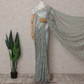 Sage Green French Chantilly Lace Saree