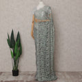 Sage Green French Chantilly Lace Saree