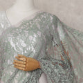 Sage Green French Chantilly Lace Saree
