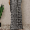 Grey French Metallic Chantilly Lace Saree