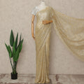 Gold French Metallic Chantilly Lace Saree
