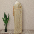 Gold French Metallic Chantilly Lace Saree