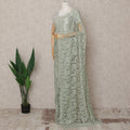 Sage Green Premium French 2-Tone Chantilly Lace Saree, 5.5 Mtrs with 110 Cms Width, Imported from France-D25431