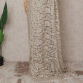 Beige Premium French 2-Tone Chantilly Lace Saree, 5.5 Mtrs with 110 Cms Width, Imported from France-D25432