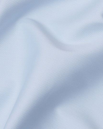 قماش قمصان إيطالي منسوج أزرق فاتح، 100% قطن، 150 سم، إيطاليا - D24943