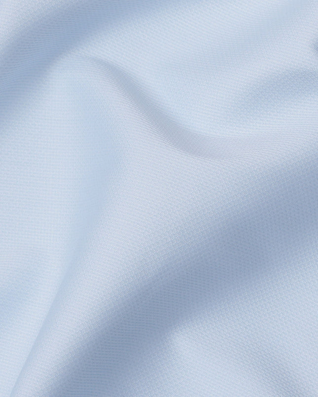 Light Blue Textured Italian 100% Cotton Shirting Fabric, 150 Cms, Italy-D24943