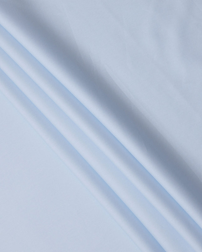 Light Blue Textured Italian 100% Cotton Shirting Fabric, 150 Cms, Italy-D24943
