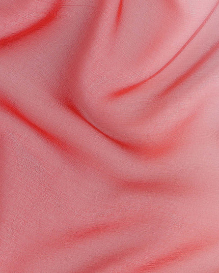 Pink Red and Aqua Silk Georgette Fabric with Diagonal Ombre Print, 110 Cms Width, India-D25535