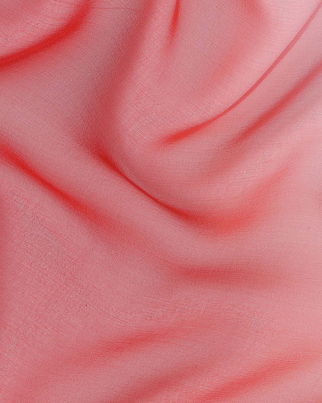 Pink Red and Aqua Silk Georgette Fabric with Diagonal Ombre Print, 110 Cms Width, India-D25535