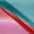 Pink Red and Aqua Silk Georgette Fabric with Diagonal Ombre Print, 110 Cms Width, India-D25535