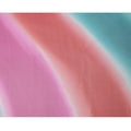 Pink Red and Aqua Silk Georgette Fabric with Diagonal Ombre Print, 110 Cms Width, India-D25535