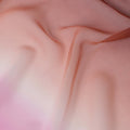 Peach Blue and Pink Silk Georgette Fabric with Diagonal Ombre Print, 110 Cms Width, India-D25534