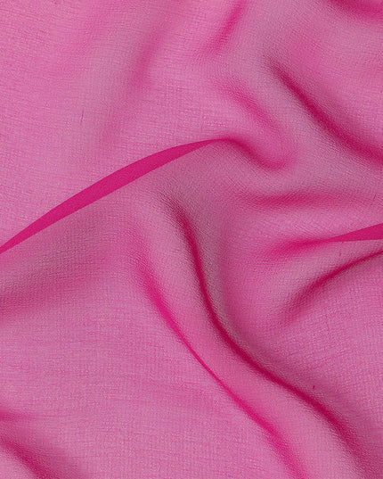 Fuchsia Pink Plain Synthetic Georgette Chiffon Fabric, 110 Cms Width, Made in India-D25932