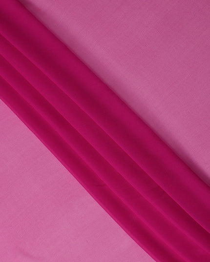 Fuchsia Pink Plain Synthetic Georgette Chiffon Fabric, 110 Cms Width, Made in India-D25932