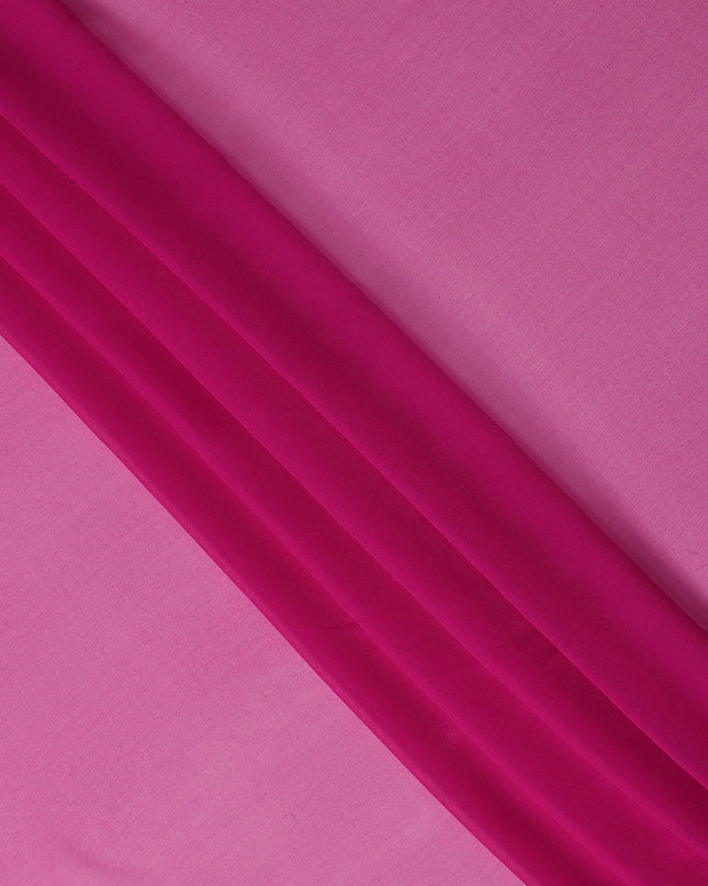Fuchsia Pink Plain Synthetic Georgette Chiffon Fabric, 110 Cms Width, Made in India-D25932