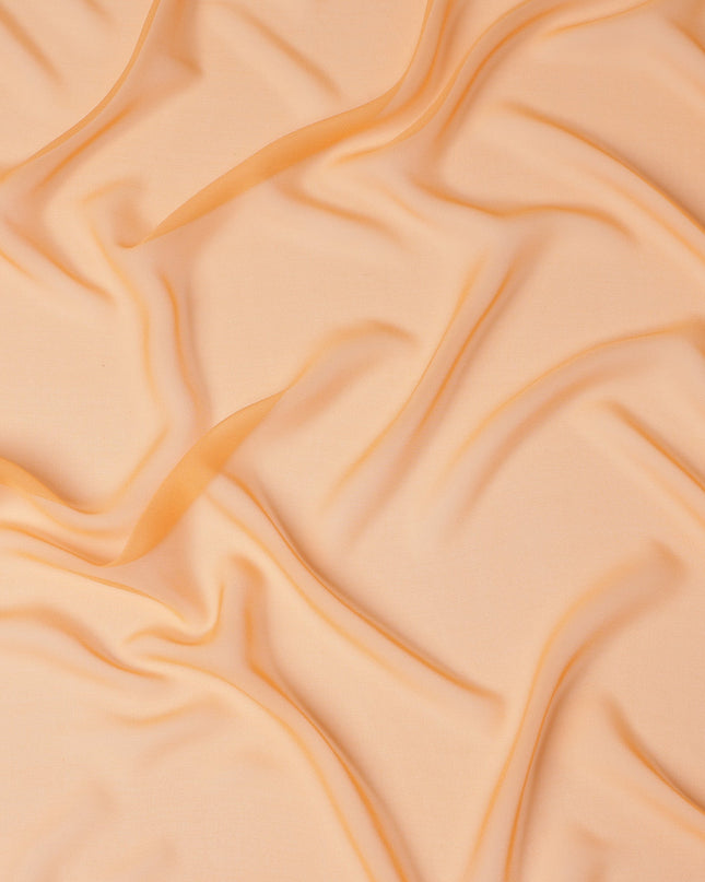 Peach Synthetic Plain Georgette Chiffon Fabric, 110 Cms Width, Made in India-D25933