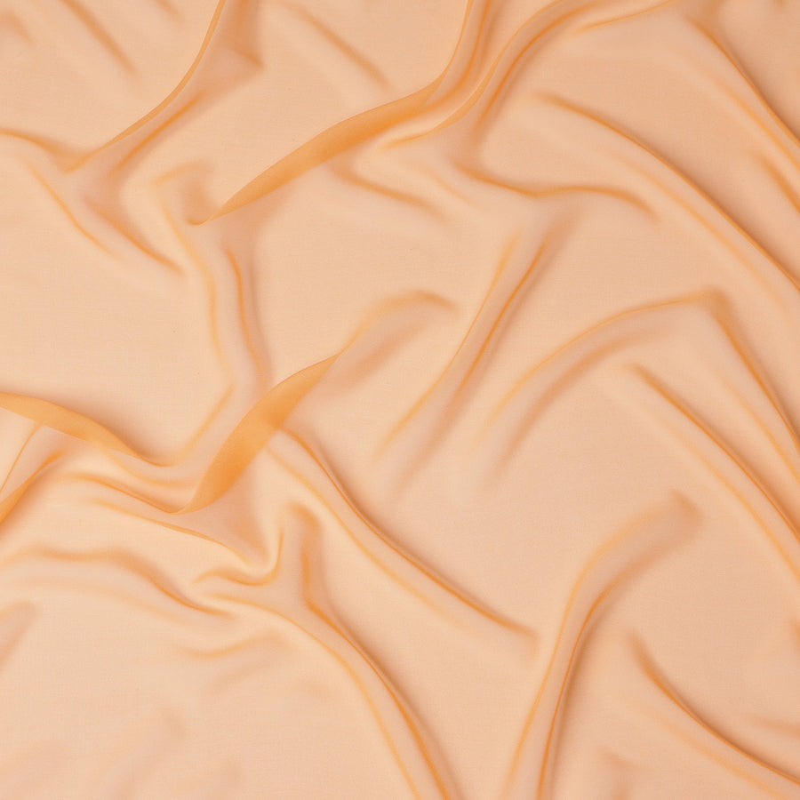 Peach Synthetic Plain Georgette Chiffon Fabric, 110 Cms Width, Made in India-D25933