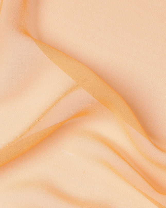 Peach Synthetic Plain Georgette Chiffon Fabric, 110 Cms Width, Made in India-D25933