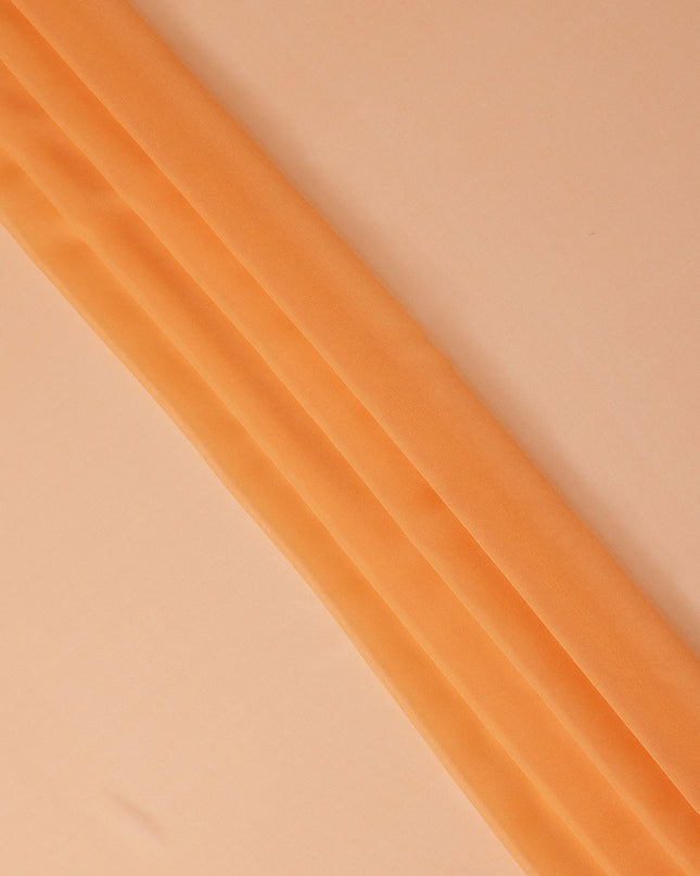 Peach Synthetic Plain Georgette Chiffon Fabric, 110 Cms Width, Made in India-D25933