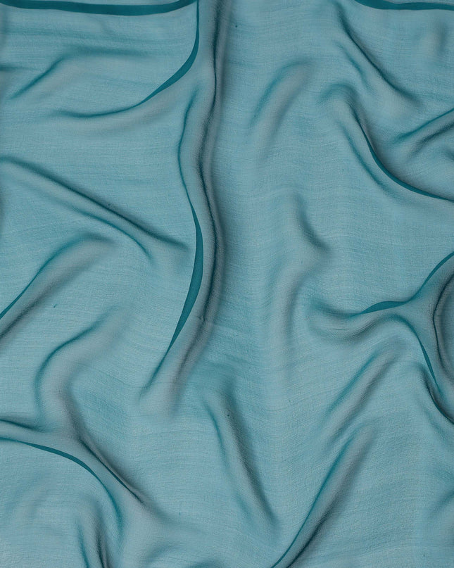 Aqua Green Plain Synthetic Georgette Chiffon Fabric, 110 Cms Width, Made in India-D25931