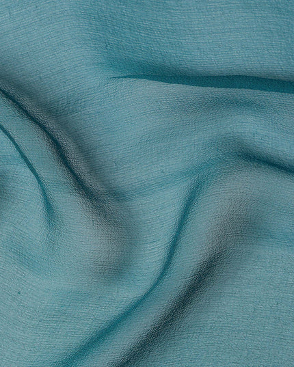 Aqua Green Plain Synthetic Georgette Chiffon Fabric, 110 Cms Width, Made in India-D25931
