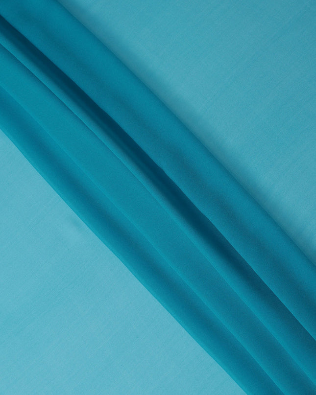 Aqua Blue Synthetic Plain Georgette Chiffon Fabric, 110 Cms Width, Made in India-D25936