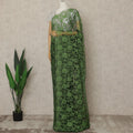 Emerald Green Premium French 2-Tone Chantilly Lace Saree, 5.5 Mtrs Length, 110 Cms Width, Crafted in France-Blouse Not Included-D26701