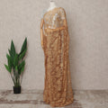 Golden Beige Premium 2-Tone French Chantilly Lace Saree Fabric 5.5 Mtrs with 110 Cms Width – Imported from France-D25659