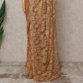 Golden Beige Premium 2-Tone French Chantilly Lace Saree Fabric 5.5 Mtrs with 110 Cms Width – Imported from France-D25659