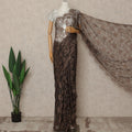 Chocolate Brown 2Tone Premium French Chantilly Saree Lace 5.5 Mtrs 110 Cms Width France-D27801