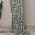 Sage Green Premium 2-Tone French Chantilly Lace Saree Fabric 5.5 Mtrs with 110 Cms Width – Imported from France-D25664