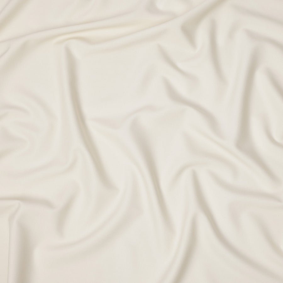 White Solid Italian Super 150's Blended Wool Suiting Fabric, 150 Cms, Italy-D24702