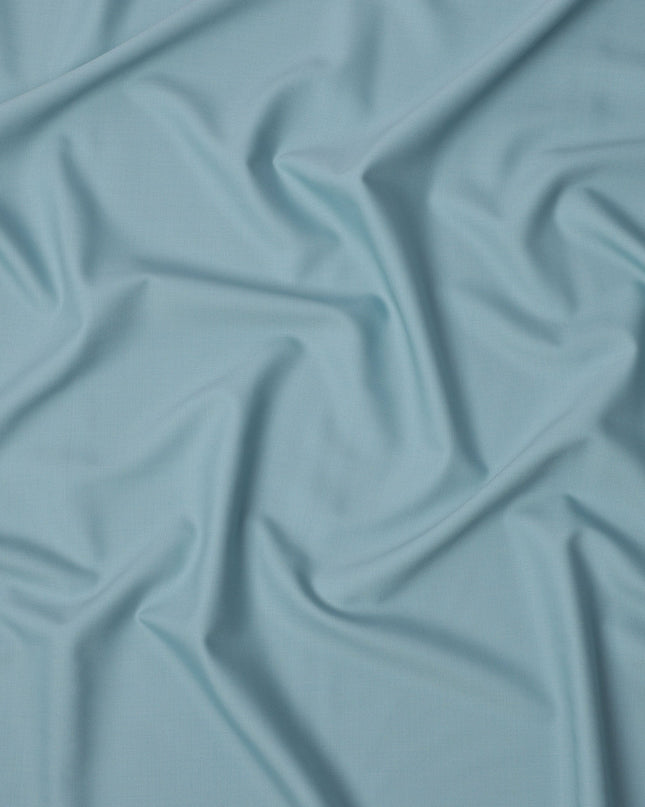 Sky Blue Plain Super 120's Blended Wool Suiting Fabric, 150 Cms, India-D24973