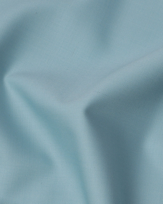 Sky Blue Plain Super 120's Blended Wool Suiting Fabric, 150 Cms, India-D24973