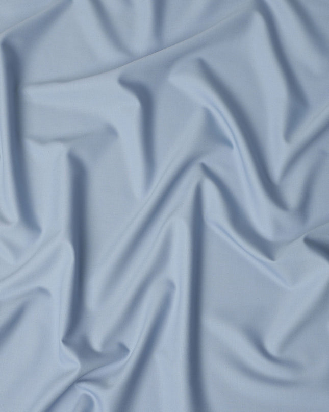 Sky Blue Premium Blended Poly Wool Suiting Fabric 150 Cm Width Smooth Finish Durable Breathable Wrinkle Resistant Fabric For Suits Blazers Trousers Formal Wear Made In India-D28855 Regal Fabrics
